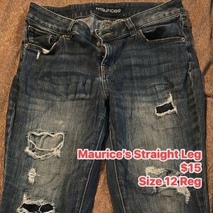 Maurices Blue Distressed Jeans